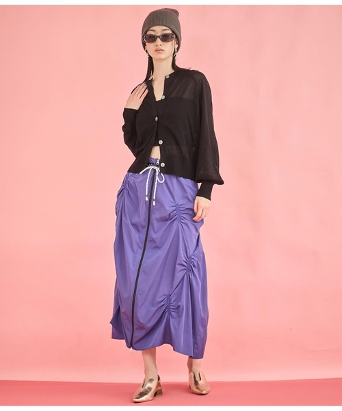 Settimissimo（セッティミッシモ）の「リネンタッチ 2WAY シアー カーディガン（カーディガン/ボレロ・レディース・ラベンダー/ブラック/オフホワイト・FREE）」の6枚目の写真