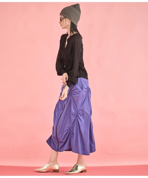 Settimissimo（セッティミッシモ）の「リネンタッチ 2WAY シアー カーディガン（カーディガン/ボレロ・レディース・ラベンダー/ブラック/オフホワイト・FREE）」の8枚目の写真