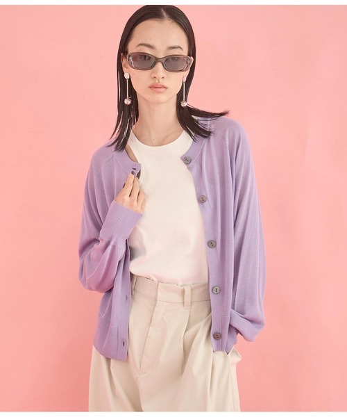 Settimissimo（セッティミッシモ）の「リネンタッチ 2WAY シアー カーディガン（カーディガン/ボレロ・レディース・ラベンダー/ブラック/オフホワイト・FREE）」の10枚目の写真