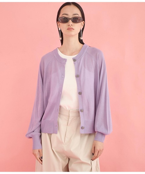 Settimissimo（セッティミッシモ）の「リネンタッチ 2WAY シアー カーディガン（カーディガン/ボレロ・レディース・ラベンダー/ブラック/オフホワイト・FREE）」の12枚目の写真