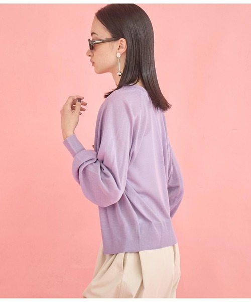 Settimissimo（セッティミッシモ）の「リネンタッチ 2WAY シアー カーディガン（カーディガン/ボレロ・レディース・ラベンダー/ブラック/オフホワイト・FREE）」の13枚目の写真