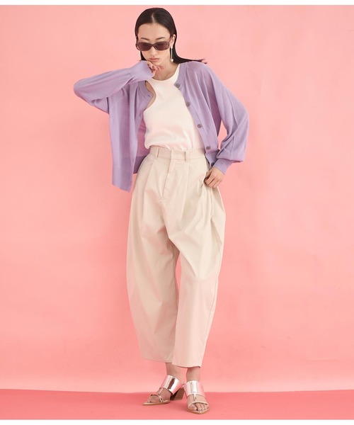 Settimissimo（セッティミッシモ）の「リネンタッチ 2WAY シアー カーディガン（カーディガン/ボレロ・レディース・ラベンダー/ブラック/オフホワイト・FREE）」の14枚目の写真