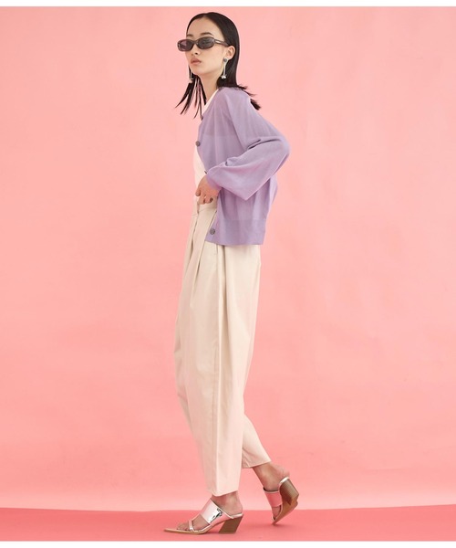 Settimissimo（セッティミッシモ）の「リネンタッチ 2WAY シアー カーディガン（カーディガン/ボレロ・レディース・ラベンダー/ブラック/オフホワイト・FREE）」の16枚目の写真