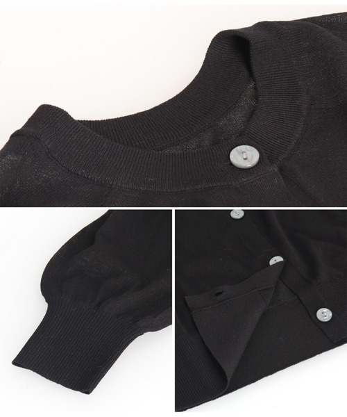 Settimissimo（セッティミッシモ）の「リネンタッチ 2WAY シアー カーディガン（カーディガン/ボレロ・レディース・ラベンダー/ブラック/オフホワイト・FREE）」の18枚目の写真