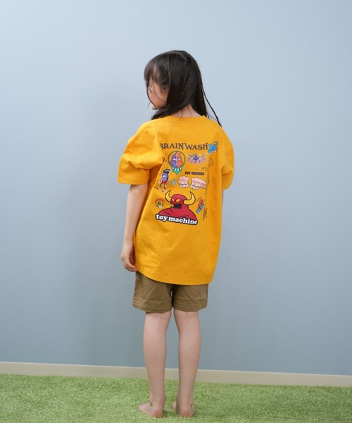 TOY　MACHINE（トイ　マシーン）の「TOY MACHINE/トイマシーン BRAIN WASH S/S T キッズ Tシャツ 25S902-42（Tシャツ/カットソー・キッズ・ブラック/ホワイト/オレンジ・130cm/140cm/150cm/160cm）」の6枚目の写真