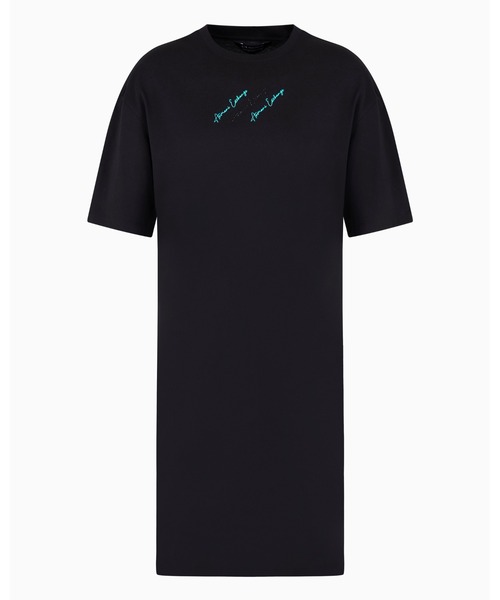 ARMANI EXCHANGE(アルマーニエクスチェンジ)の「【A|X アルマーニ エクスチェンジ】ミニシグネチャーロゴ 半袖クルーネックTシャツワンピース(ワンピース・レディース・ブラック/ホワイト・LARGE/SMALL/MEDIUM/X-SMALL)」の9枚目の写真