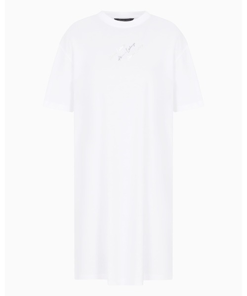 ARMANI EXCHANGE（アルマーニエクスチェンジ）の「【A|X アルマーニ エクスチェンジ】ミニシグネチャーロゴ 半袖クルーネックTシャツワンピース（ワンピース・レディース・ブラック/ホワイト・LARGE/SMALL/MEDIUM/X-SMALL）」の5枚目の写真