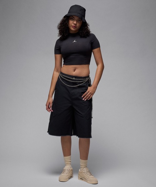 JORDAN BRAND(ジョーダンブランド)の「JORDAN BRAND AS W J SS SOLID KNIT TOP / ジョーダンブランド ウィメンズ ジョーダン ソリッド ニット S/S トップ / NIKE【SP】(Tシャツ/カットソー・レディース・ブラック・S/M/L)」の8枚目の写真