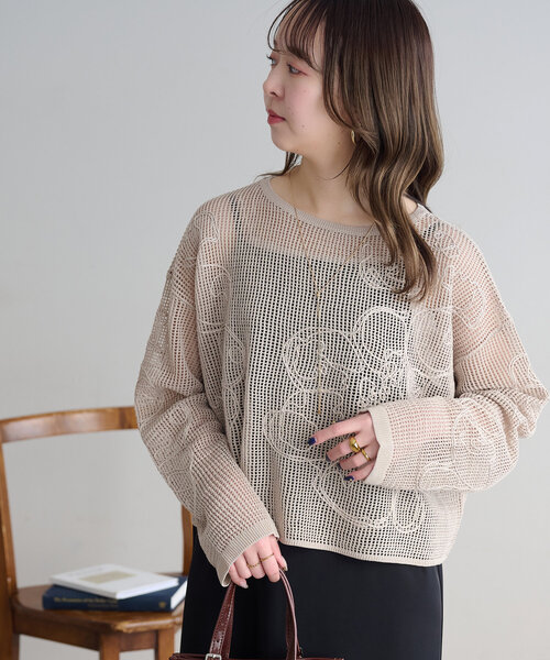 スカシ刺繍花柄プルオーバー（Tシャツ/カットソー）｜DISCOAT（ディス