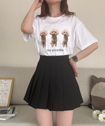 『低身長用サイズあり』アニマル×英字デザイン半袖Tシャツ