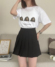 『低身長用サイズあり』アニマル×英字デザイン半袖Tシャツ