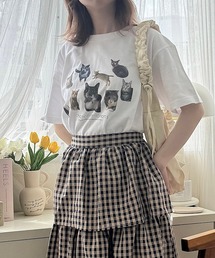 merrylatte（メリーラテ）の「『低身長用サイズあり』アニマル×英字デザイン半袖Tシャツ（Tシャツ/カットソー）」