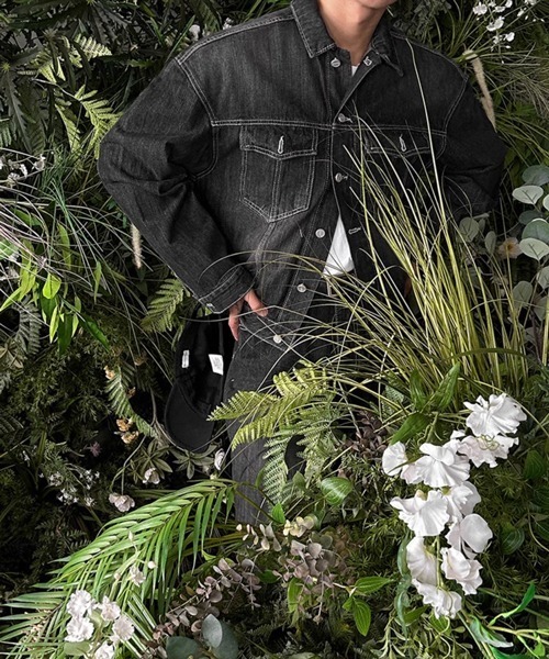 NOWLE（ノウル）の「【NOWLE】ヴィンテージ ウォッシュ デニム ショート ジャケット（デニムジャケット・メンズ・ブラック・MEDIUM/LARGE/X-LARGE）」の7枚目の写真