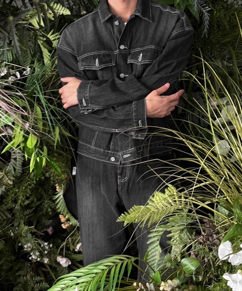 NOWLE（ノウル）の「【NOWLE】ヴィンテージ ウォッシュ デニム ショート ジャケット（デニムジャケット・メンズ・ブラック・MEDIUM/LARGE/X-LARGE）」の9枚目の写真