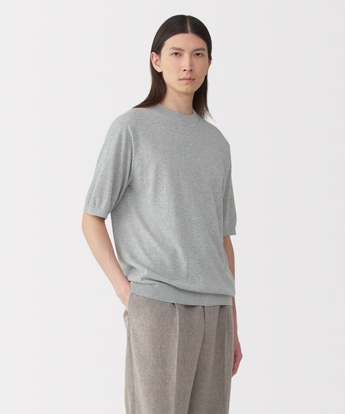 新品未使用】GIM コットンニット 半袖ベージュ 伊勢丹メンズ館 楽天