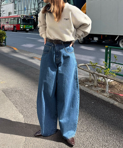 RePRODUCTION LABEL(リプロダクションレーベル)の「【RePRODUCTION LABEL / リプロダクションレーベル】ラウンドカットサーマルロンT(Tシャツ/カットソー・レディース・チャコールグレー/アイボリー・FREE)」の4枚目の写真