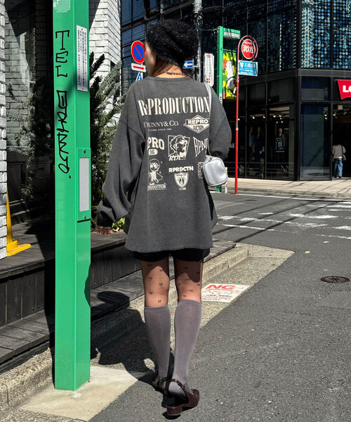 RePRODUCTION LABEL(リプロダクションレーベル)の「【RePRODUCTION LABEL / リプロダクションレーベル】ラウンドカットサーマルロンT(Tシャツ/カットソー・レディース・チャコールグレー/アイボリー・FREE)」の18枚目の写真