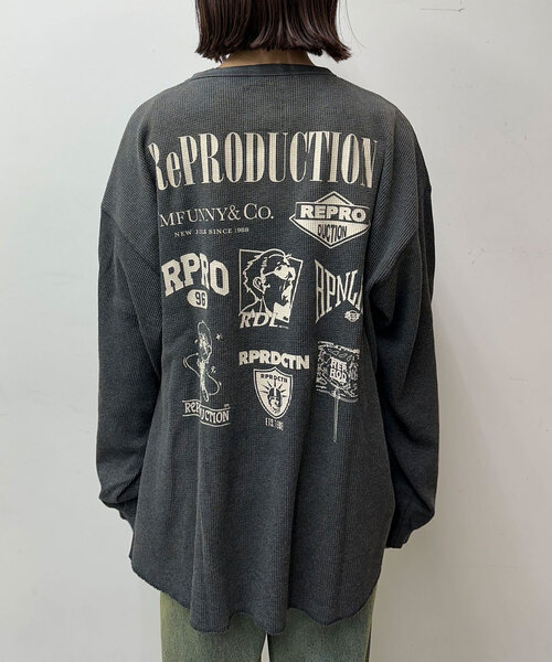 RePRODUCTION LABEL(リプロダクションレーベル)の「【RePRODUCTION LABEL / リプロダクションレーベル】ラウンドカットサーマルロンT(Tシャツ/カットソー・レディース・チャコールグレー/アイボリー・FREE)」の21枚目の写真