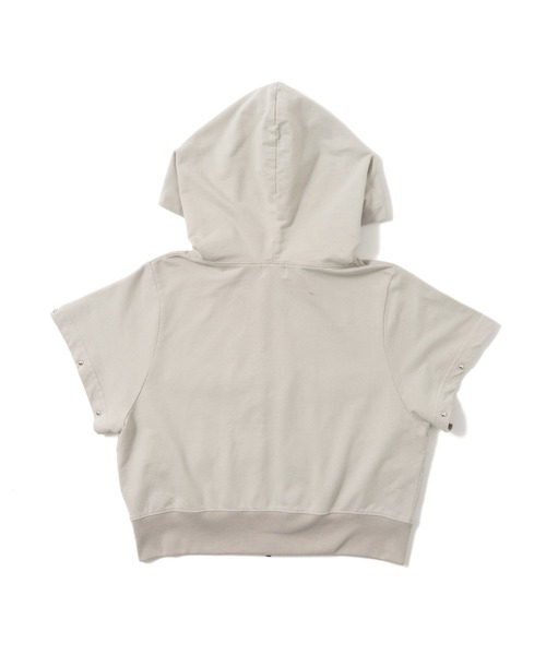 HTH(エイチティーエイチ)の「short sleeve zip hoodie(パーカー・レディース・ブルー/グレー/カーキ・フリー)」の7枚目の写真