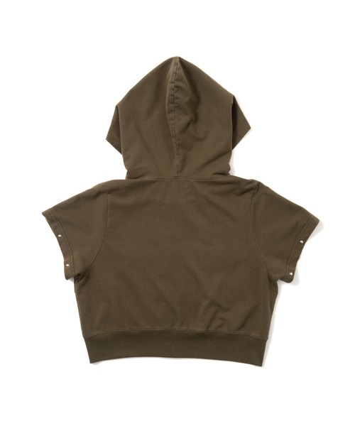 HTH(エイチティーエイチ)の「short sleeve zip hoodie(パーカー・レディース・ブルー/グレー/カーキ・フリー)」の9枚目の写真