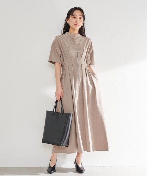 RONEL(ロネル)の「【追加2】タックフレアワンピース(ワンピース・レディース・ブラック/ベージュ/ネイビー・S/M/L)」の1枚目の写真