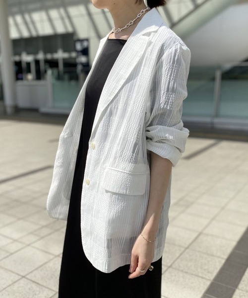 CYAN TOKYO/シアントーキョー】バックテープシャツコート