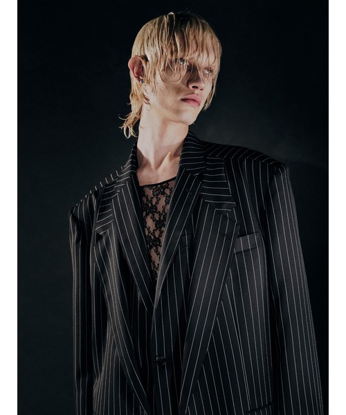 WOOL GABARDINE DOUBLE FRONT SINGLE BREASTED JACKET