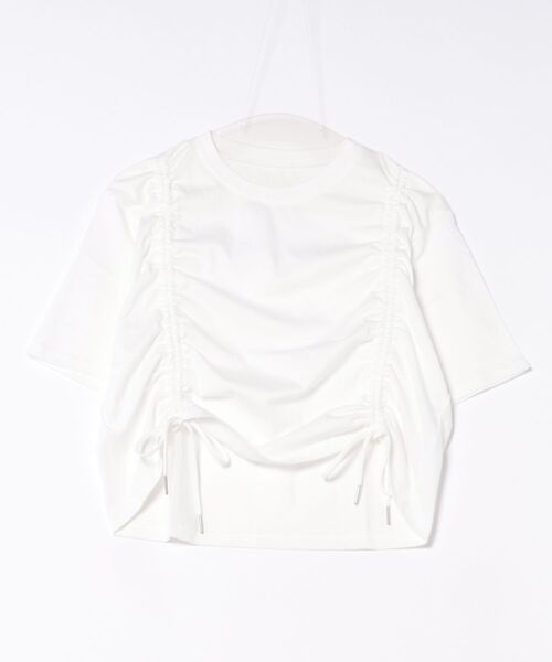 STYLEBLOCK（スタイルブロック）の「天竺ドロストTシャツ（Tシャツ/カットソー・レディース・ライトブルー/ホワイト系その他/ブラック/ホワイト・M）」の6枚目の写真