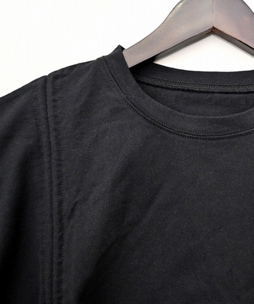 STYLEBLOCK（スタイルブロック）の「天竺ドロストTシャツ（Tシャツ/カットソー・レディース・ライトブルー/ホワイト系その他/ブラック/ホワイト・M）」の9枚目の写真