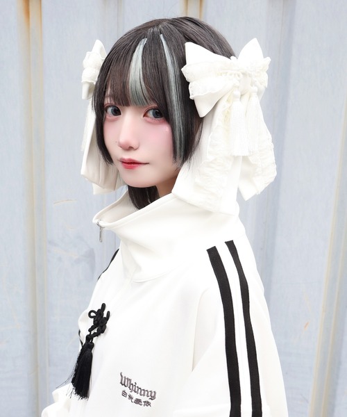 Whinny(ホワイニー)の「Whinny/スーパーパンダパンダリボン(その他ヘアアクセサリー・レディース・ホワイト/サックスブルー/ブラック・FREE)」の1枚目の写真
