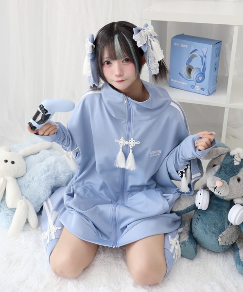 Whinny(ホワイニー)の「Whinny/スーパーパンダパンダリボン(その他ヘアアクセサリー・レディース・ホワイト/サックスブルー/ブラック・FREE)」の8枚目の写真