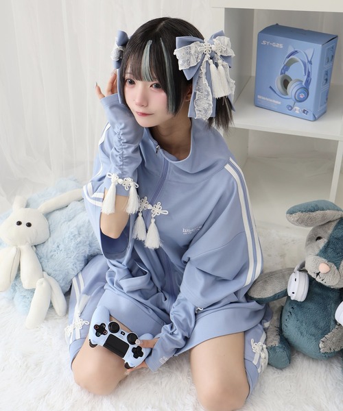 Whinny(ホワイニー)の「Whinny/スーパーパンダパンダリボン(その他ヘアアクセサリー・レディース・ホワイト/サックスブルー/ブラック・FREE)」の10枚目の写真