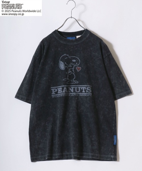 PEANUTS(ピーナッツ)の「PEANUTS SNOOPY(ピーナッツ スヌーピー)ヴィンテージライク キャラクターハートプリント メンズ レディース ユニセックス(Tシャツ/カットソー・メンズ・ミント/ラベンダー/ブラック/グレー/ライトオレンジ系・M/L/LL)」の22枚目の写真