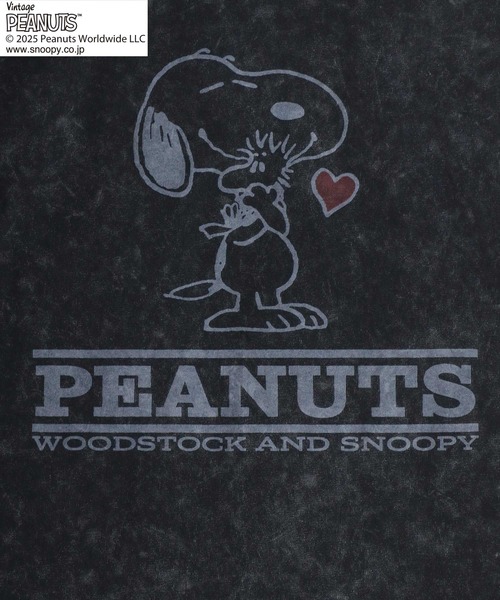 PEANUTS(ピーナッツ)の「PEANUTS SNOOPY(ピーナッツ スヌーピー)ヴィンテージライク キャラクターハートプリント メンズ レディース ユニセックス(Tシャツ/カットソー・メンズ・ミント/ラベンダー/ブラック/グレー/ライトオレンジ系・M/L/LL)」の20枚目の写真