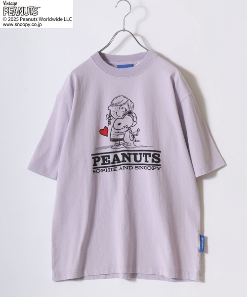 PEANUTS(ピーナッツ)の「PEANUTS SNOOPY(ピーナッツ スヌーピー)ヴィンテージライク キャラクターハートプリント メンズ レディース ユニセックス(Tシャツ/カットソー・メンズ・ミント/ラベンダー/ブラック/グレー/ライトオレンジ系・M/L/LL)」の10枚目の写真
