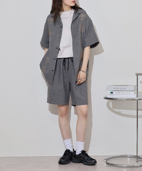 セール】ATELANE リラックスフィット ポリエステルトロピカル デザイン