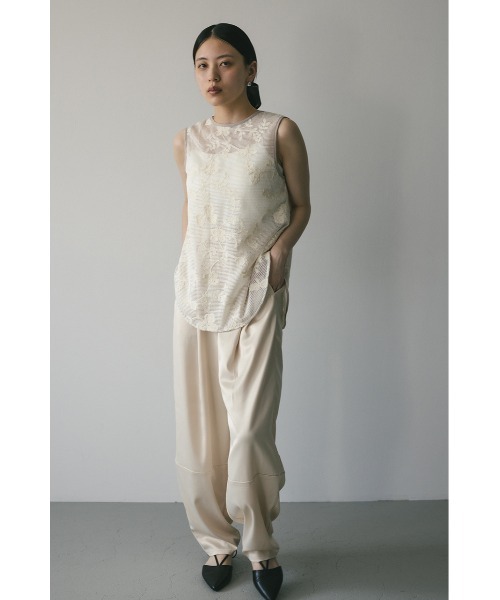 STYLEMIXER（スタイルミキサー）の「2WAYラティスレースリボントップ（タンクトップ・レディース・ブラウン/アイボリー・FREE）」の6枚目の写真