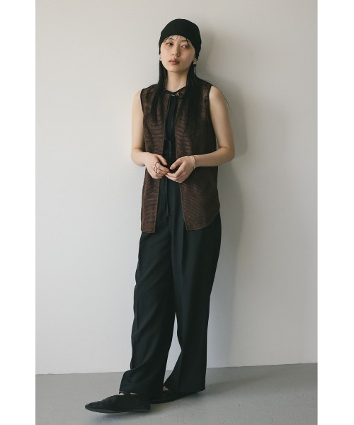 STYLEMIXER（スタイルミキサー）の「2WAYラティスレースリボントップ（タンクトップ・レディース・ブラウン/アイボリー・FREE）」の16枚目の写真