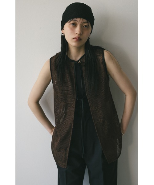 タンクトップ ノースリーブ 2WAYラティスレースリボントップ レディース STYLEMIXER タンクトップ ノースリーブ 2WAYラティスレース