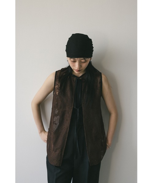 STYLEMIXER（スタイルミキサー）の「2WAYラティスレースリボントップ（タンクトップ・レディース・ブラウン/アイボリー・FREE）」の19枚目の写真