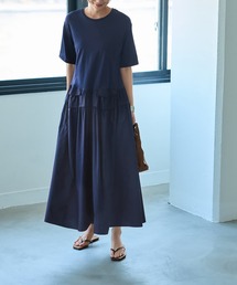 STYLE DELI | 【Made in JAPAN】生地コンビボリュームスカート半袖ワンピース(ワンピース)