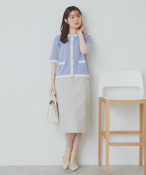 index（インデックス）の「バイカラークルーネックカーディガン/オーガニックコットン混【UV/洗濯機洗い可】（カーディガン/ボレロ・レディース・ベージュ系その他7/ホワイト系7/ブラック系4/ブルー系9・40/38/42/36）」の20枚目の写真