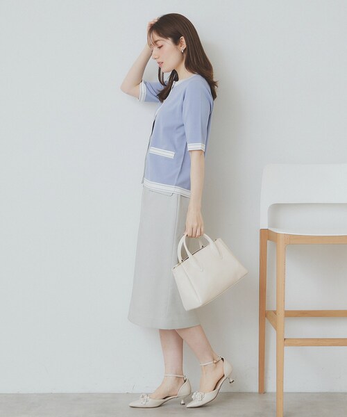 index（インデックス）の「バイカラークルーネックカーディガン/オーガニックコットン混【UV/洗濯機洗い可】（カーディガン/ボレロ・レディース・ベージュ系その他7/ホワイト系7/ブラック系4/ブルー系9・40/38/42/36）」の21枚目の写真