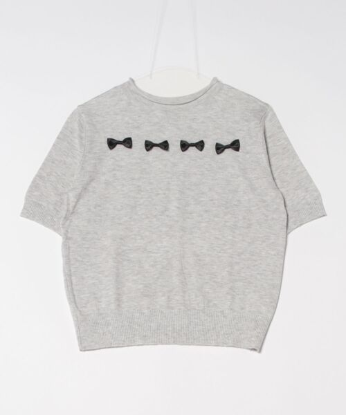 aimoha（アイモハ）の「【aimoha】リボンモチーフ ロールネック半袖ニットトップス（ニット/セーター・レディース・ブルー/ネイビー/ライトグレー/ピンク/ライトベージュ・FREE）」の17枚目の写真