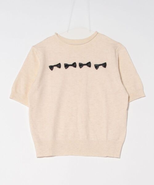 aimoha（アイモハ）の「【aimoha】リボンモチーフ ロールネック半袖ニットトップス（ニット/セーター・レディース・ブルー/ネイビー/ライトグレー/ピンク/ライトベージュ・FREE）」の18枚目の写真