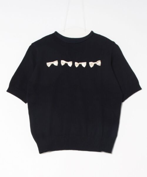 aimoha（アイモハ）の「【aimoha】リボンモチーフ ロールネック半袖ニットトップス（ニット/セーター・レディース・ブルー/ネイビー/ライトグレー/ピンク/ライトベージュ・FREE）」の19枚目の写真