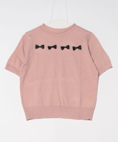 aimoha（アイモハ）の「【aimoha】リボンモチーフ ロールネック半袖ニットトップス（ニット/セーター・レディース・ブルー/ネイビー/ライトグレー/ピンク/ライトベージュ・FREE）」の21枚目の写真
