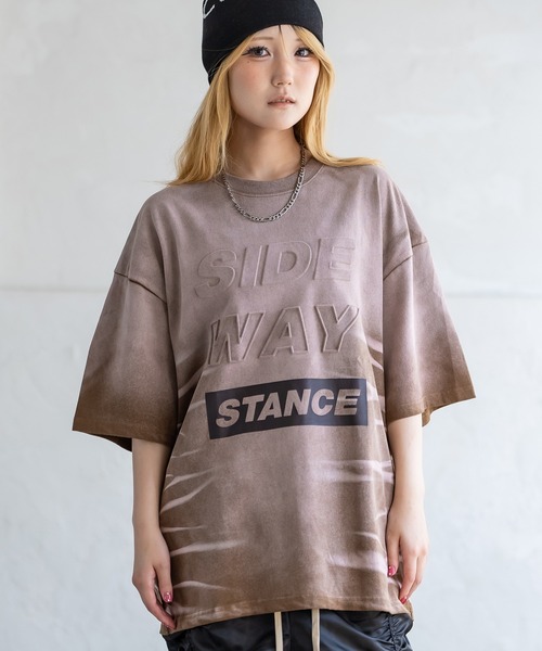 SIDEWAY STANCE(サイドウェイスタンス)の「【SIDEWAY STANCE】特殊加工 半袖Tシャツ(Tシャツ/カットソー・メンズ・ブラック系1/ブラック/ブラック系/ブラウン/ブラウン系1/ブラウン系・X-LARGE/LARGE/MEDIUM/SMALL)」の4枚目の写真
