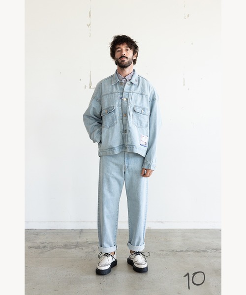 In・stru(men-tal).(インストルメンタル)の「Bleached Denim Baggy Pants(デニムパンツ・メンズ・インディゴブルー/ブラック・48/44/46)」の8枚目の写真