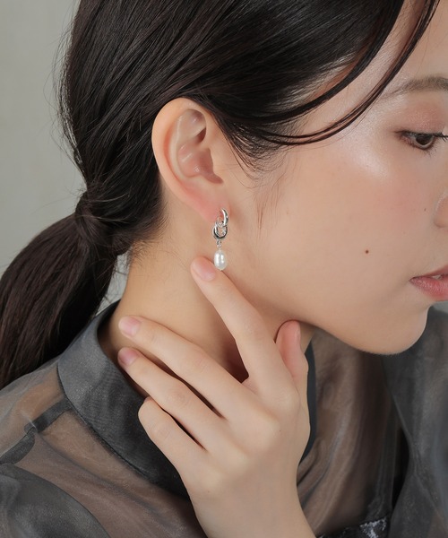 ノットデザイン 淡水パール ステンレスポスト ピアス 結婚式